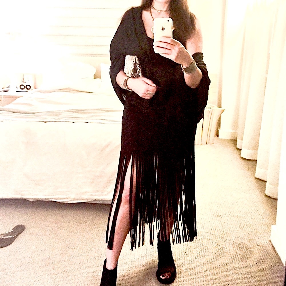 Black Fringe Dress - Picture 2 of 4